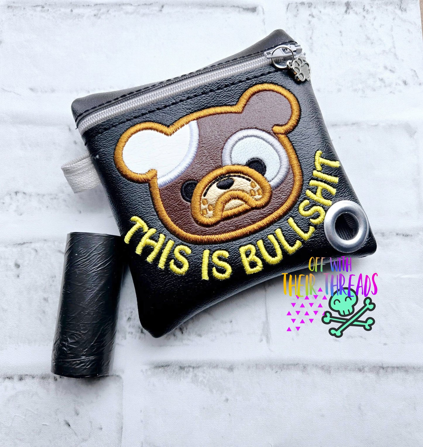 DIGITAL DOWNLOAD 5x5 Applique This Is Bullshit Bulldog Poo Bag Holder