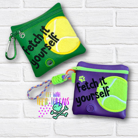 DIGITAL DOWNLOAD 5x5 Applique Fetch It Yourself Poo Bag Holder