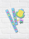 DIGITAL DOWNLOAD Applique Tulip Key Fob Set 3 SIZES INCLUDED