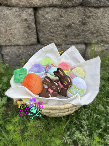 DIGITAL DOWNLOAD Applique Easter Basket Buddies Squishy Keychain Set