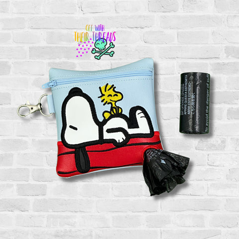 DIGITAL DOWNLOAD 5x5 Applique Snoopy Poo Bag Holder