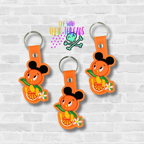 DIGITAL DOWNLOAD Orange Bird Snap Tab Key Chain