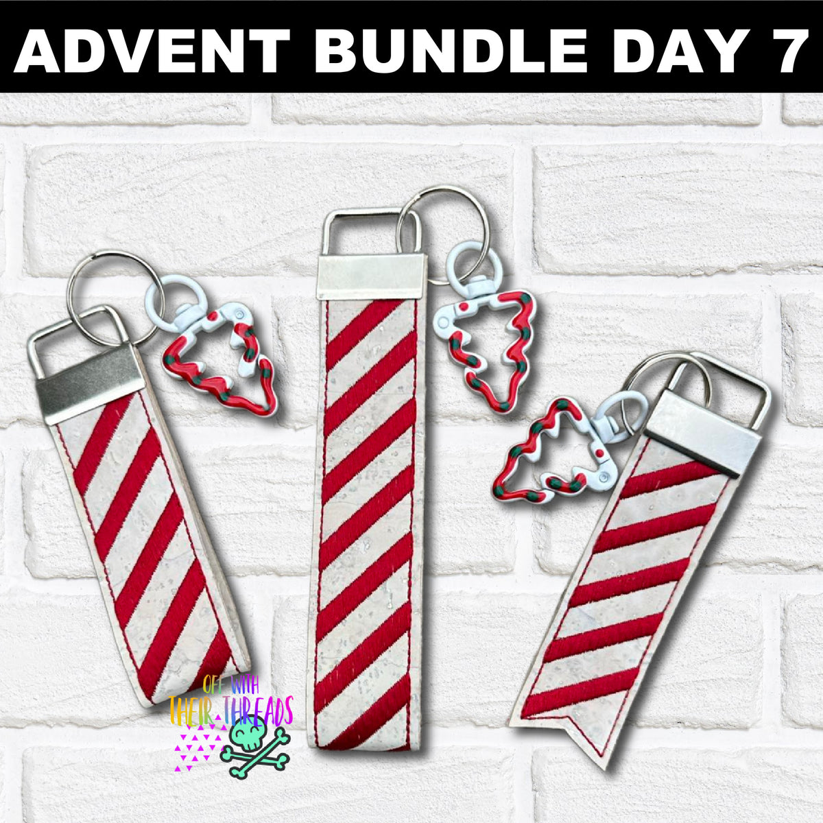 DIGITAL DOWNLOAD Striped Key Fob Set 3 SIZES INCLUDED โ Off With Their ...
