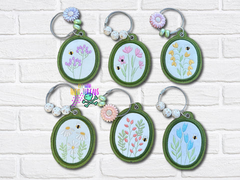 DIGITAL DOWNLOAD Wildflower Applique Bag Tag Bookmark Ornament Bundle
