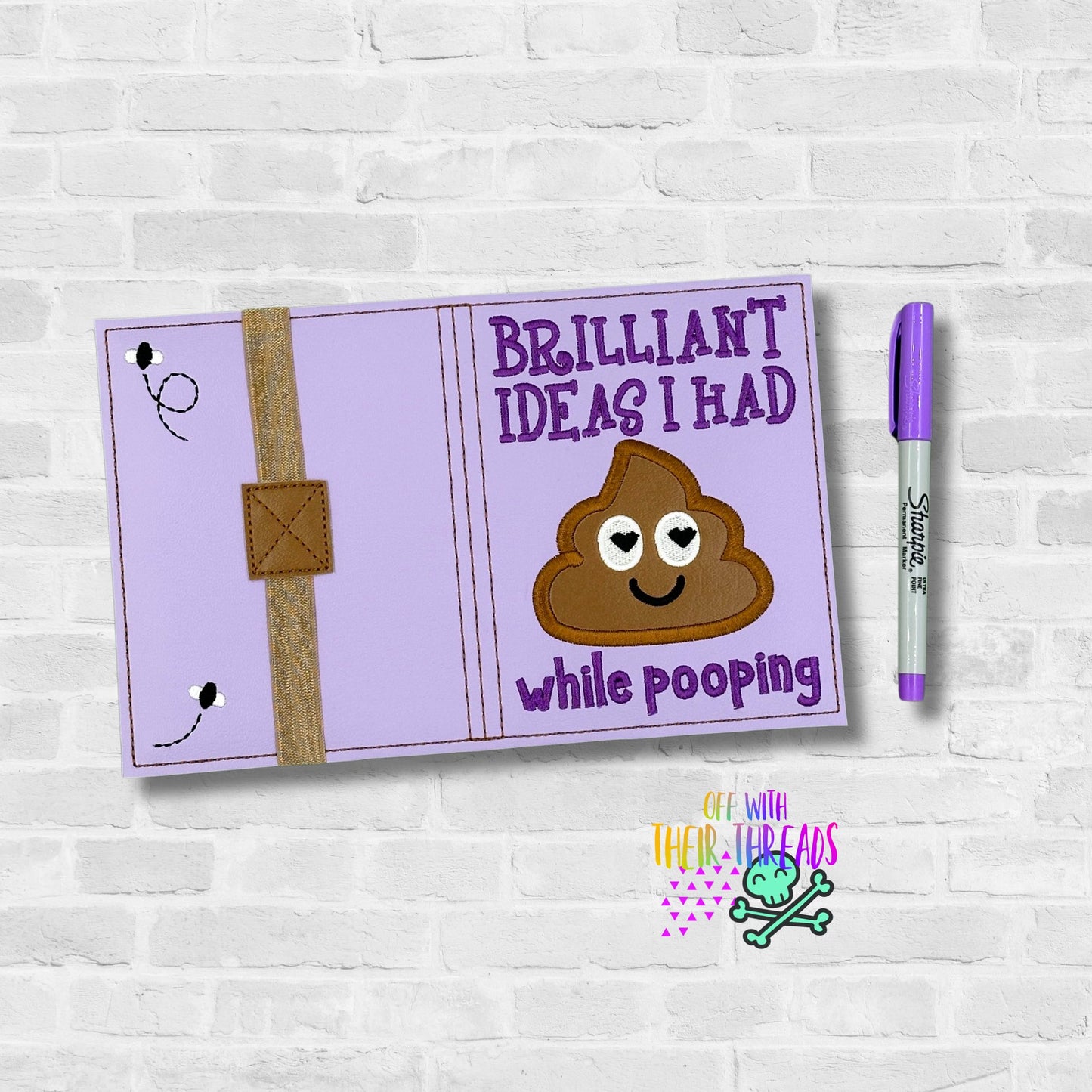 DIGITAL DOWNLOAD Applique Brilliant Ideas A6 Notebook Cover