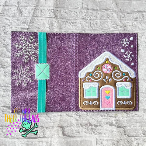 DIGITAL DOWNLOAD Applique Gingerbread House A6 Notebook Cover