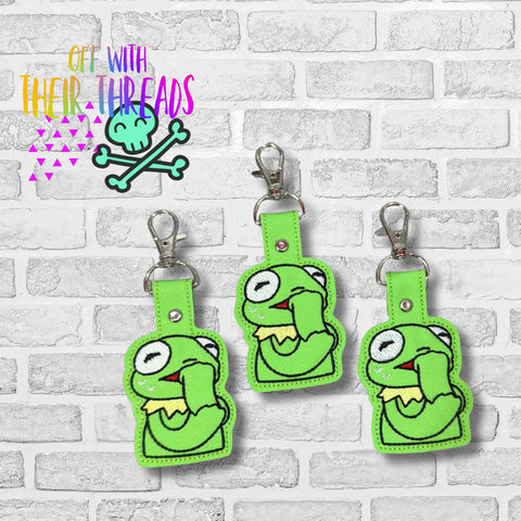DIGITAL DOWNLOAD Anxiety Frog Snap Tab Key Chain