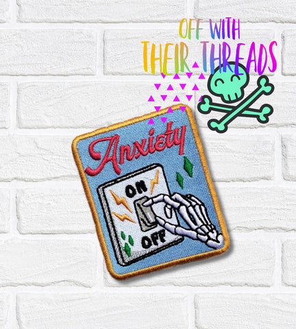 DIGITAL DOWNLOAD Anxiety Switch Patch 3 SIZES INCLUDED