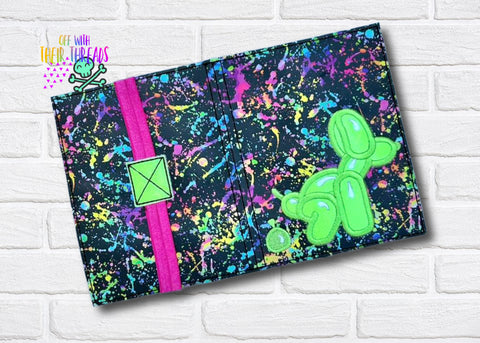 DIGITAL DOWNLOAD Applique Balloon Dog A6 Notebook Cover