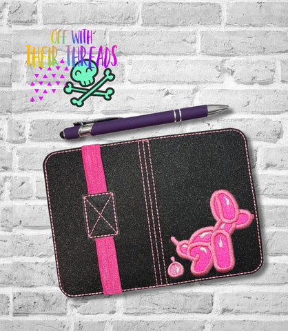 DIGITAL DOWNLOAD 5x7  Applique Balloon Dog Mini Composition Notebook Cover
