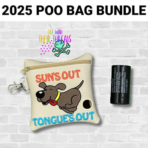 DIGITAL DOWNLOAD 5x5 Suns Out Tongues Out Poo Bag Holder