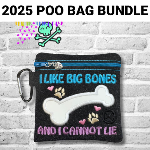 DIGITAL DOWNLOAD 5x5 Applique I Like Big Bones Poo Bag Holder
