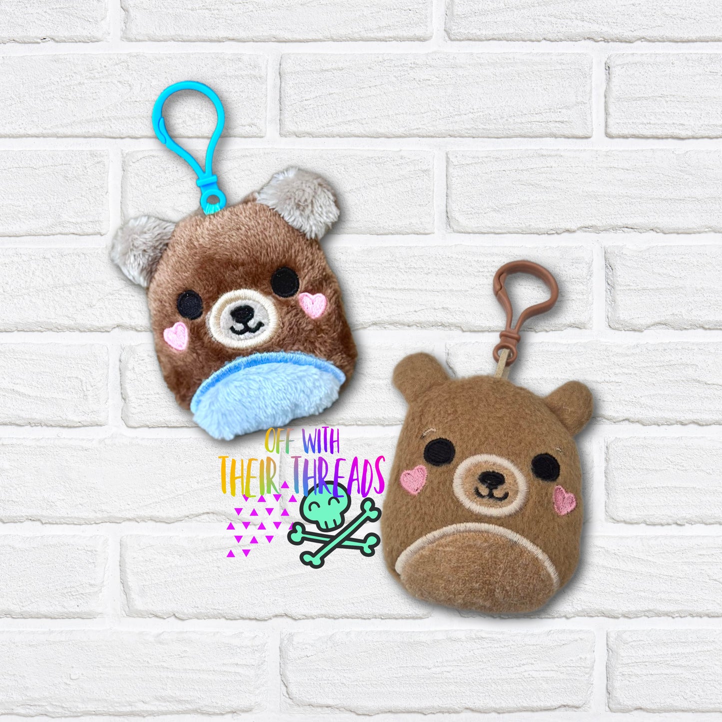 DIGITAL DOWNLOAD Applique Bear Squishy Keychain