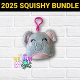 DIGITAL DOWNLOAD Applique Elephant Squishy Keychain