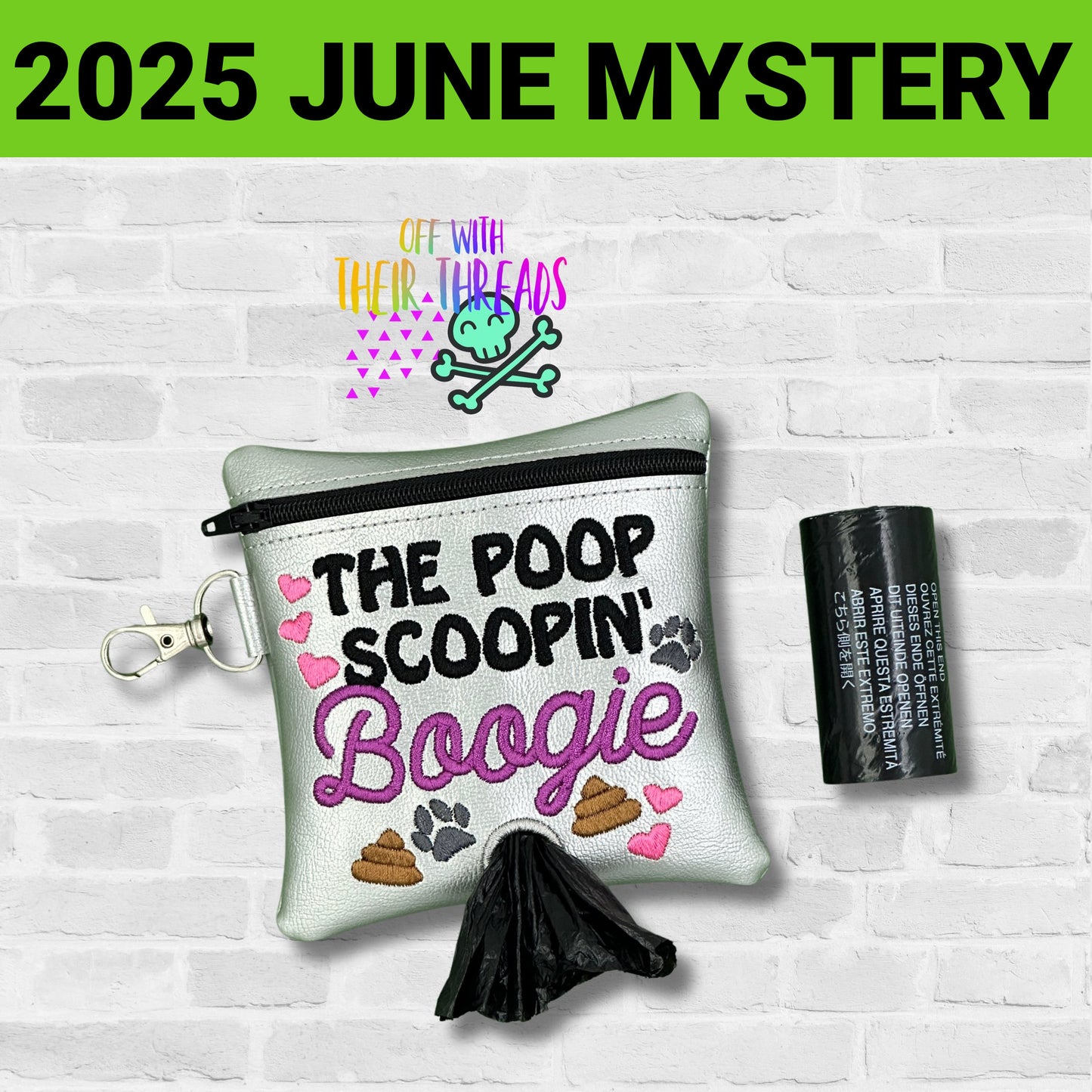 DIGITAL DOWNLOAD 5x5 Poop Scoopin Boogie Poo Bag Holder