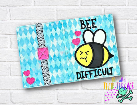 DIGITAL DOWNLOAD Applique Bee Difficult A6 Notebook Cover