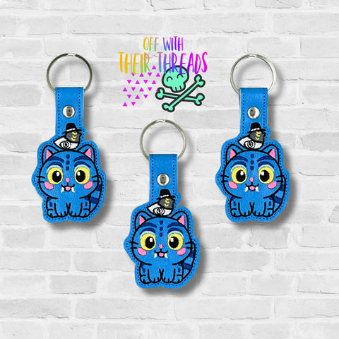 DIGITAL DOWNLOAD Blue Tiger Snap Tab Keychain