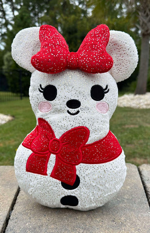 DIGITAL DOWNLOAD Applique Bow Mouse Snowman Plush 5 SIZES INCLUDED