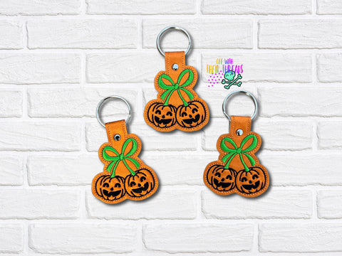 DIGITAL DOWNLOAD Bow Pumpkin Snap Tab Keychain