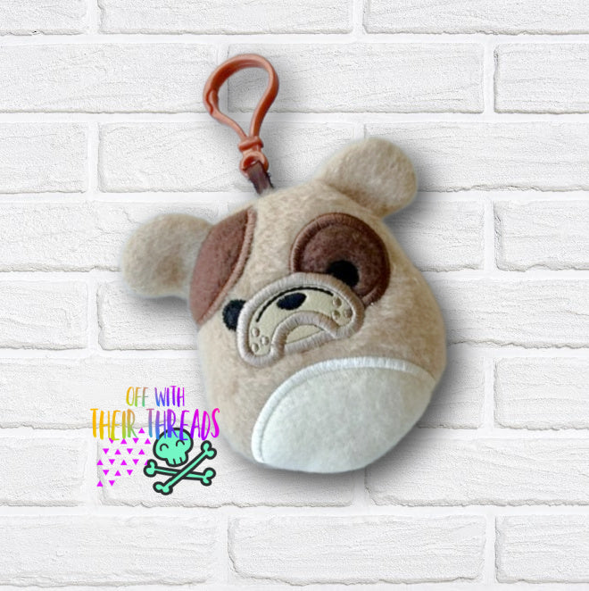 DIGITAL DOWNLOAD Applique Bulldog Squishy Keychain