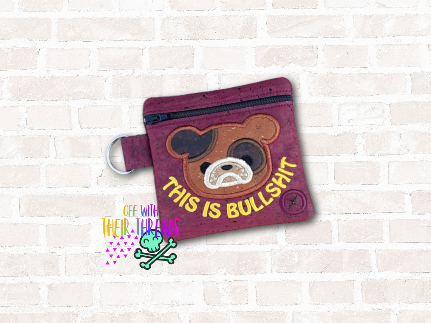 DIGITAL DOWNLOAD 5x5 Applique This Is Bullshit Bulldog Poo Bag Holder