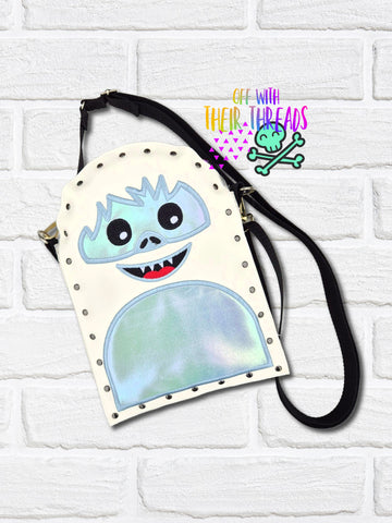 DIGITAL DOWNLOAD Applique Abominable Snowman Panel Add On For ITH Backpack Rivet Bag 4 SIZES INCLUDED