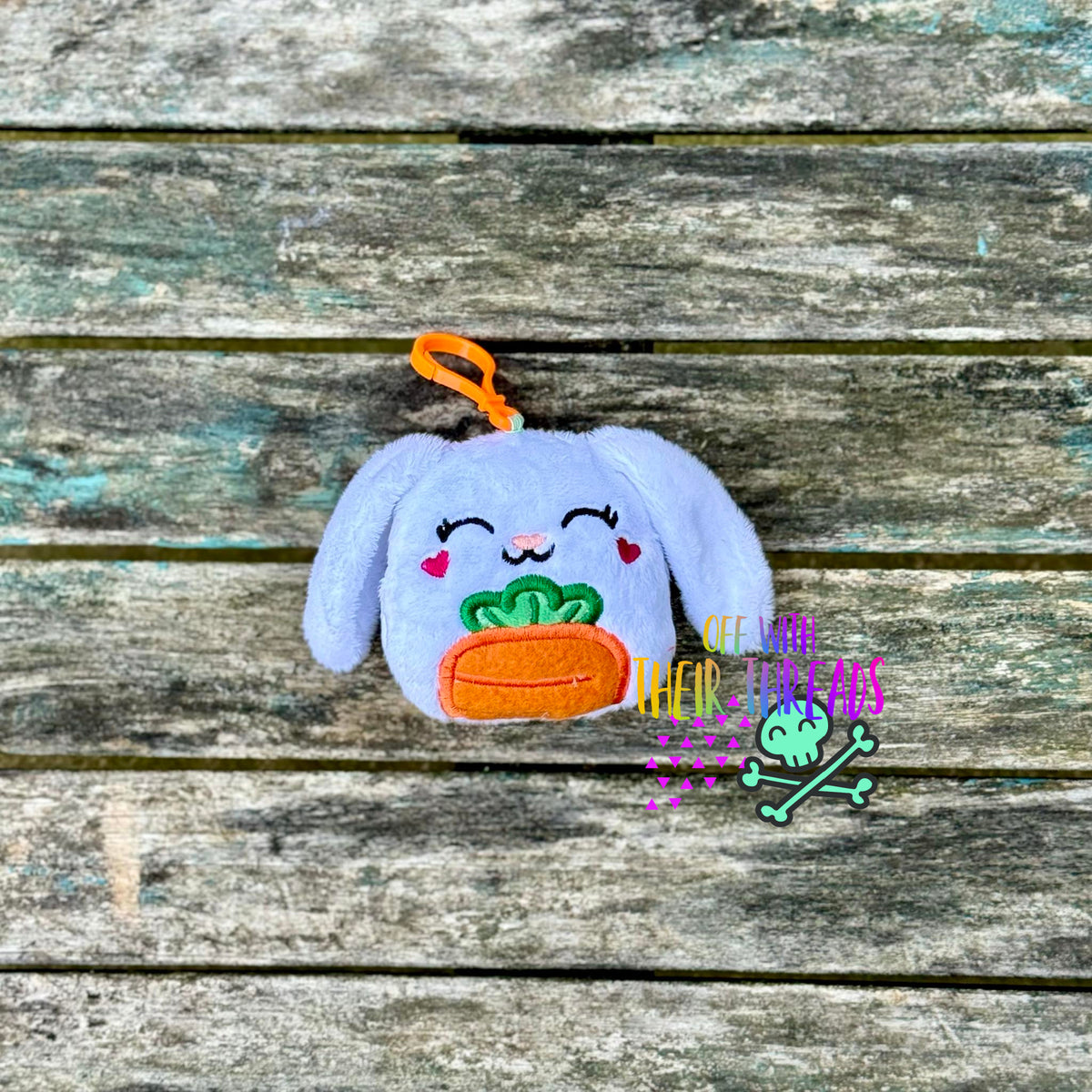 Thread Squishy DIGITAL DOWNLOAD Applique Bunny Squishy Key Chain – Off With Their Threads