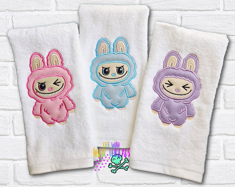 DIGITAL DOWNLOAD Applique Bunny Trio Set 3 DESIGNS AND 4 SIZES INCLUDED