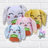 DIGITAL DOWNLOAD Applique Easter Bunny Carrot Plushie Set 5 SIZES INCLUDED
