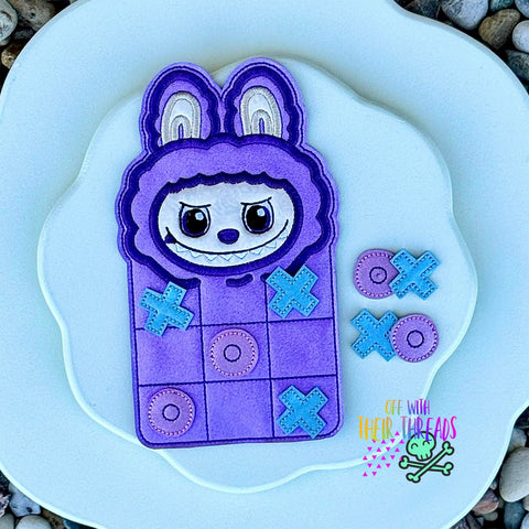 DIGITAL DOWNLOAD Applique Bunny Tic Tac Toe Game Feltie Set