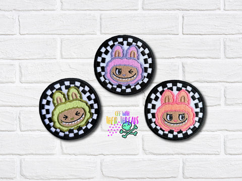 DIGITAL DOWNLOAD Checker Bunny Trio Patch Set 3 DESIGNS AND SIZES INCLUDED