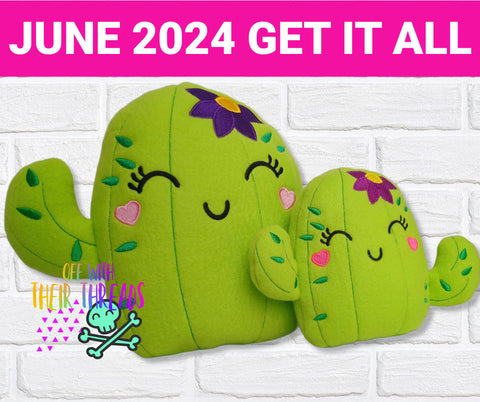 DIGITAL DOWNLOAD Happy Cactus Plush Set 5 SIZES INCLUDED