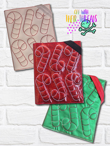 DIGITAL DOWNLOAD Puff Foam Candy Cane Leaves A6 Notebook Cover Embossed