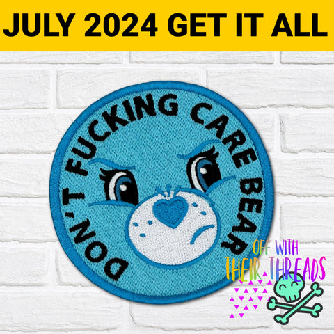 DIGITAL DOWNLOAD Don't Care Bear Patch 3 SIZES INCLUDED