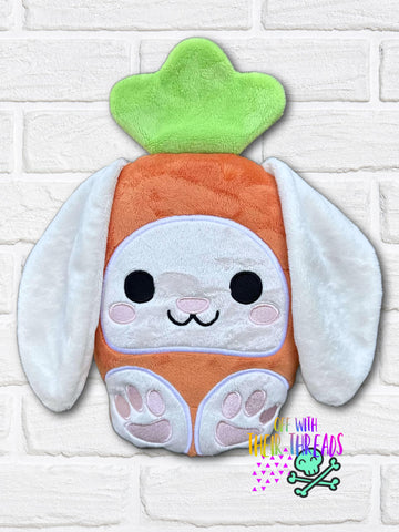 DIGITAL DOWNLOAD Applique Carrot Bunny Plush 5 SIZES INCLUDED
