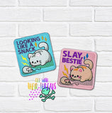 DIGITAL DOWNLOAD Cat and Mouse Besties Patch 3 SIZES INCLUDED