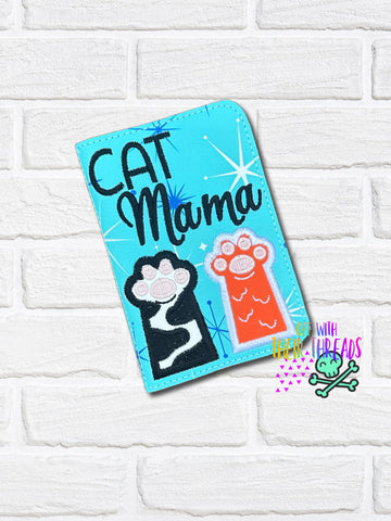 DIGITAL DOWNLOAD 5x7  Applique Cat Mama Mini Composition Notebook Cover
