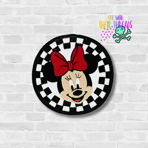 DIGITAL DOWNLOAD Checker Bow Mouse Patch 3 SIZES INCLUDED