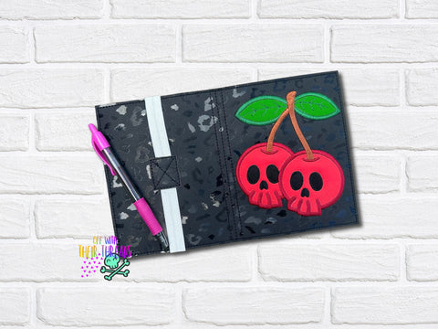 DIGITAL DOWNLOAD Applique Skull Cherries A6 Notebook Cover