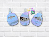 DIGITAL DOWNLOAD Applique Christmas Buddines Squishy Keychain Set