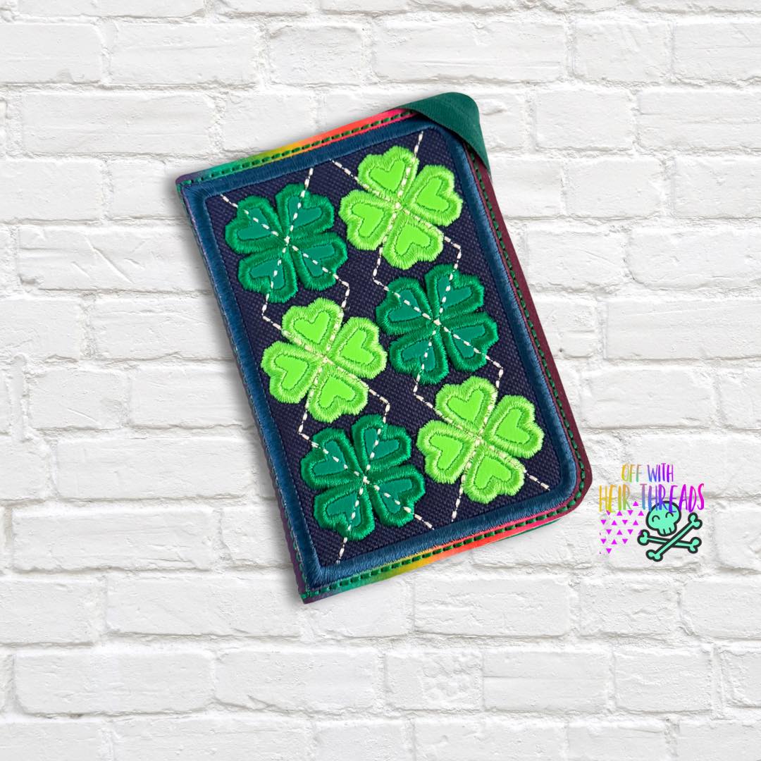 DIGITAL DOWNLOAD 5x7 Applique Argyle Clover Shamrock Mini Composition Notebook Cover