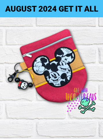 DIGITAL DOWNLOAD Applique Mouse Rounded Bottom Bag