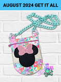 DIGITAL DOWNLOAD Applique Bow Mouse Rounded Bottom Bag