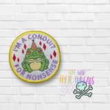 DIGITAL DOWNLOAD Conduit For Nonsense Patch 3 SIZES INCLUDED Frog Toad