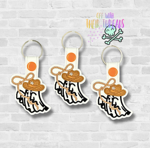 DIGITAL DOWNLOAD Cowboy Ghost Western Snap Tab Keychain