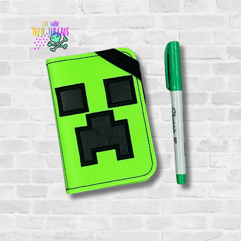 DIGITAL DOWNLOAD 5x7  Applique Creeper Mini Composition Notebook Cover