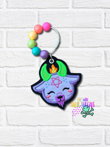 DIGITAL DOWNLOAD Applique Cute Demon Bag Tag Ornament Bookmark