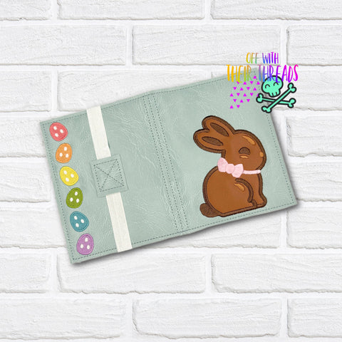 DIGITAL DOWNLOAD Applique Chocolate Easter Bunny A6 Notebook Cover