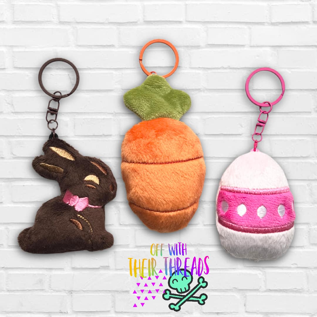 Thread Squishy DIGITAL DOWNLOAD Applique Easter Basket Buddies Squishy Keychain Set ...