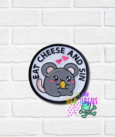 DIGITAL DOWNLOAD Eat Cheese And Sin Patch 3 SIZES INCLUDED